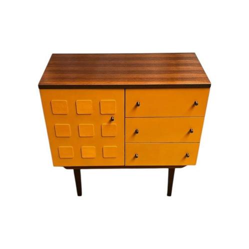 Ladekast - Hout, Messing, fineer-, Antiek en Kunst, Kunst | Designobjecten