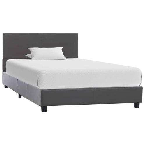 vidaXL Bedframe kunstleer grijs 90x200 cm, Huis en Inrichting, Slaapkamer | Bedden, Nieuw, Verzenden