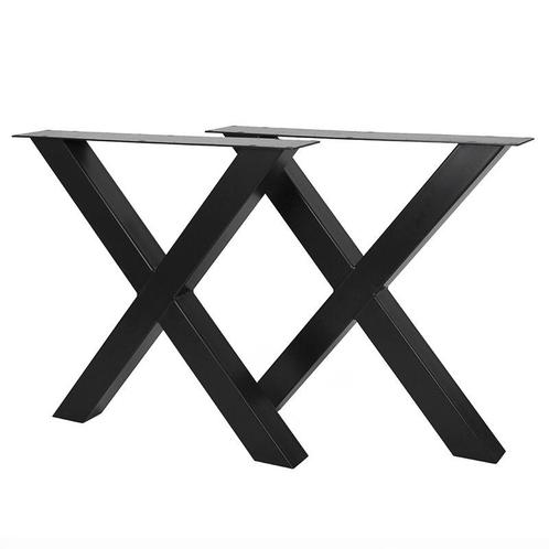 Stalen Onderstel X-poot Zwart 10x10 cm set van 2, Maison & Meubles, Tables | Tables à manger, Envoi