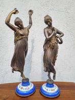 Daprès Canova - Snijwerk, Danseuse et Musicienne - 46.5 cm, Antiek en Kunst, Antiek | Keramiek en Aardewerk