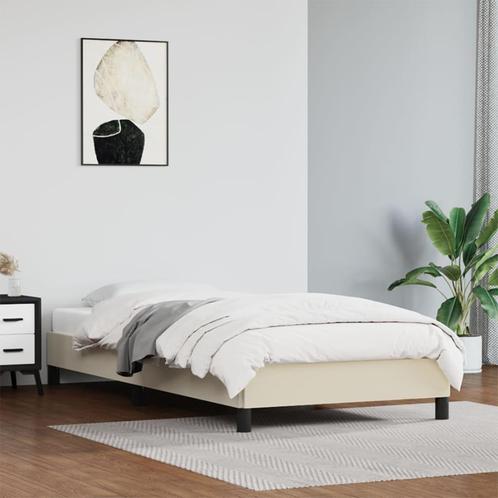 vidaXL Bedframe kunstleer crèmekleurig 80x200 cm, Huis en Inrichting, Slaapkamer | Bedden, Nieuw, Verzenden