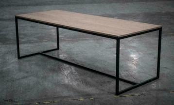 Actuator Ondeugd Rand ② VAN STAAL | Design tafels met stalen onderstel op maat — Tafels |  Eettafels — 2dehands
