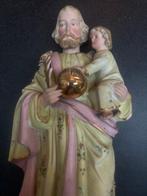 Beeld - Heilige Antonius met Kind - 38 cm - Antiek - Biscuit