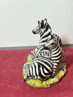 Beeld, Zebre con figlio - 22 cm - Keramiek