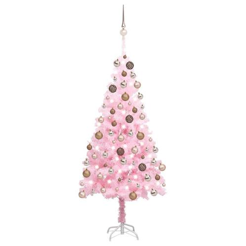 vidaXL Kunstkerstboom met verlichting en kerstballen 150 cm, Diversen, Kerst, Nieuw, Verzenden