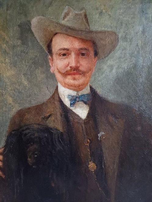 Adolfo Feragutti Visconti (1850-1924) - Ritratto dellavv., Antiek en Kunst, Kunst | Schilderijen | Klassiek