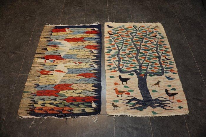 Prachtige Indiase Kilims, 2 stuks. - Tapijt - 120 cm - 80 cm, Huis en Inrichting, Stoffering | Tapijten en Vloerkleden