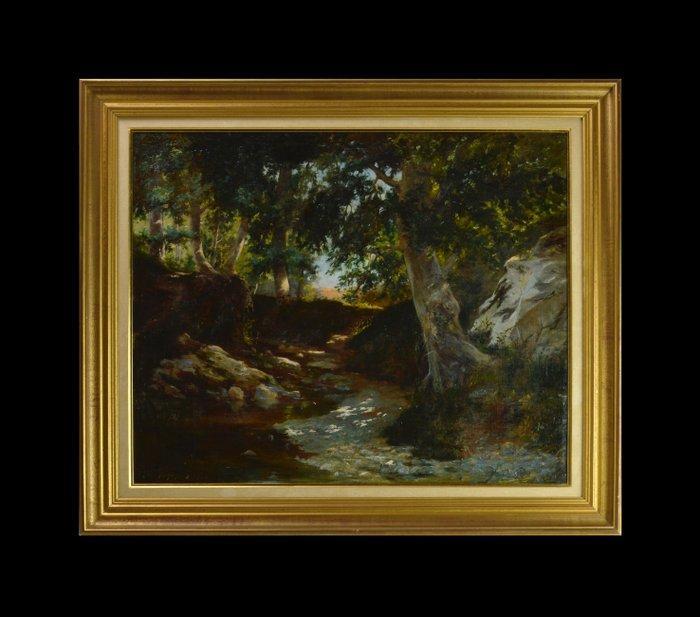 Eugène Regagnon 1875-1957. - Cours deau, sous bois., Antiek en Kunst, Kunst | Schilderijen | Klassiek