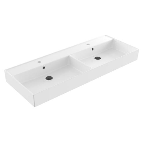 Wastafel Sanilux Edge Keramiek 120 Dubbele Wasbak 2, Doe-het-zelf en Bouw, Sanitair, Overige typen, Nieuw, Ophalen of Verzenden