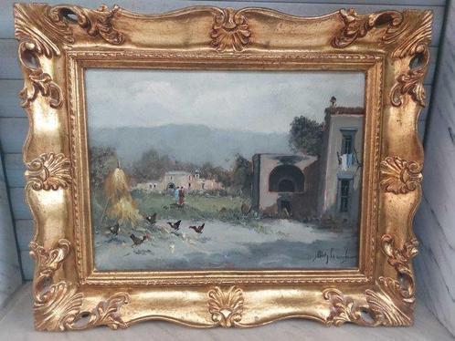 Italiaanse school (XX) - Paesaggio rurale con figure e, Antiek en Kunst, Kunst | Schilderijen | Klassiek