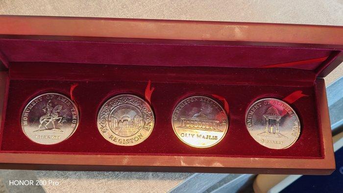 Ouzbékistan. Samarkand & Tashkent Monument, 4 large medaille, Postzegels en Munten, Munten | Europa | Niet-Euromunten