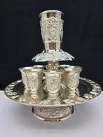 Judaica - Fontana Vino Jeruzalem Kiddush met 8 glazen -