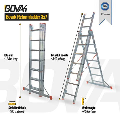 Nu Afgeschaft ondernemen ② Bovak Reformladder 3x7- 3 delige ladder 4,10m - schuifladder — Ladders en  Trappen — 2dehands
