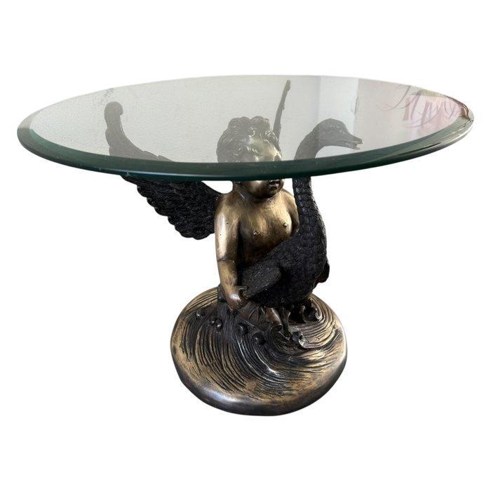 Bijzettafel - Brons - Bronzen Cherub Zwaan, Huis en Inrichting, Overige Huis en Inrichting