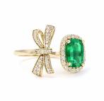 Bague tendance - 14 carats Or jaune - 2.09ct. tw. Émeraude -