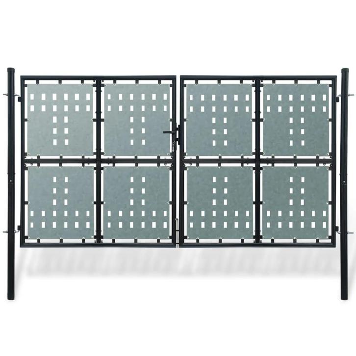 vidaXL Poort enkel 300x250 cm zwart, Tuin en Terras, Tuinpoorten, Nieuw, Verzenden