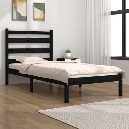 vidaXL Bedframe massief grenenhout zwart 100x200 cm, Maison & Meubles, Chambre à coucher | Lits, Envoi