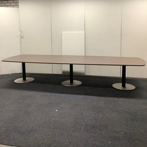 Palmberg vergadertafel 320x140 cm, bruin ton blad - RVS, Zakelijke goederen, Kantoor en Winkelinrichting | Kantoormeubilair en Inrichting