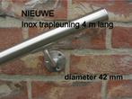 Nieuwe inox trapleuning 4 m lang - dia 42 mm - OOK OP MAAT
