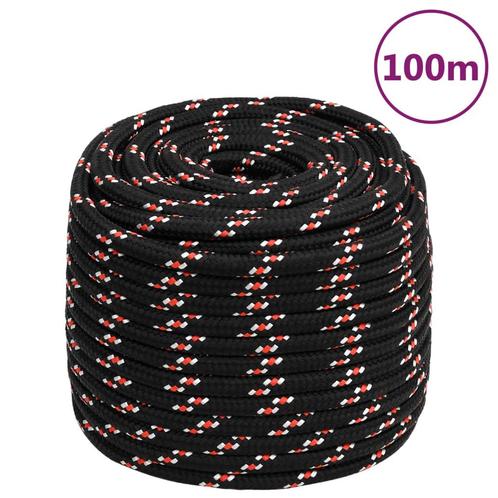 vidaXL Boot touw 16 mm 100 m polypropyleen zwart, Doe-het-zelf en Bouw, IJzerwaren en Bevestigingsmiddelen, Nieuw, Verzenden