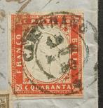 Italiaanse oude staten - Sardinië - 10 + 40 cent op brief, Postzegels en Munten, Postzegels | Amerika, Gestempeld