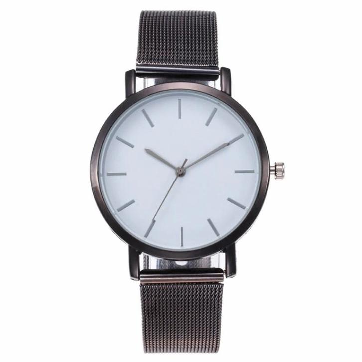 Fako - Horloge - Mesh - Vintage - Staal - Ø 40mm - Zwart/Wit, Handtassen en Accessoires, Horloges | Dames, Verzenden