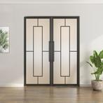 Dubbele stalen taatsdeur - Zwart - 5 Vlaks - Mat glas, Overige typen