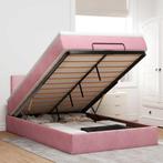 vidaXL Bed poef met matras 120x190 cm fluweel roze, Verzenden, Nieuw