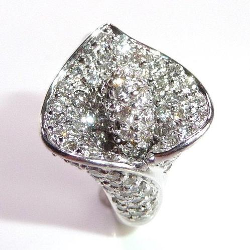 Bague - 18 carats Or blanc -  1.60ct. tw. Diamant, Handtassen en Accessoires, Ringen