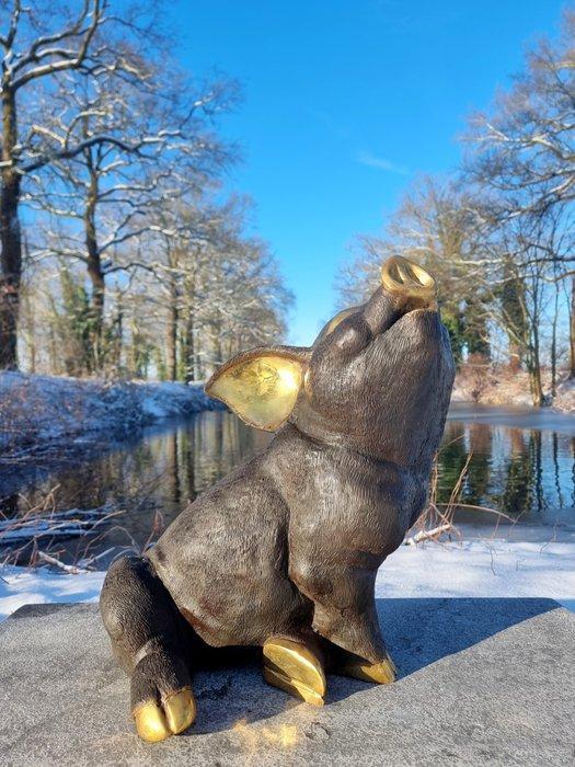 sculptuur, Large seated pig - 35 cm - Brons, Antiek en Kunst, Kunst | Designobjecten