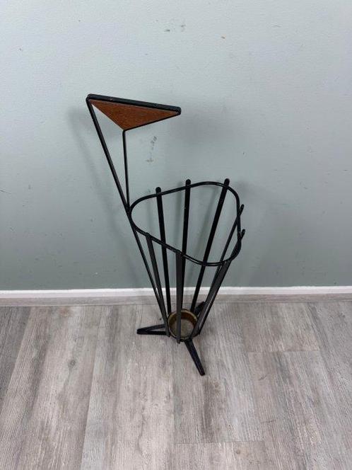 Paraplustandaard/rek - Hout, Metaal - Vintage Jaren 60, Antiek en Kunst, Kunst | Designobjecten