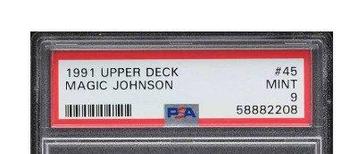 1991 Upper Deck Magic Johnson #45 Graded card - PSA 9 - 1