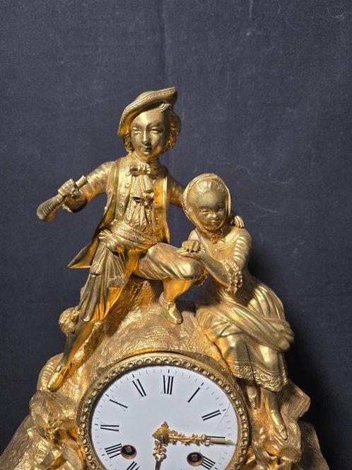 Tafelklok - Antiek - Verguld brons - 1800-1850 - Louis, Antiek en Kunst, Antiek | Klokken