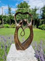 Statue, Loving couple, abstract - 40 cm - Bronze