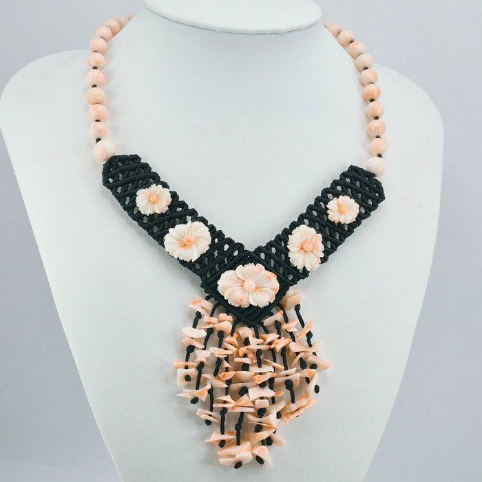 Koraal - Zilver, Verguld - Halsketting - CORALLO ROSA, Antiek en Kunst, Curiosa en Brocante