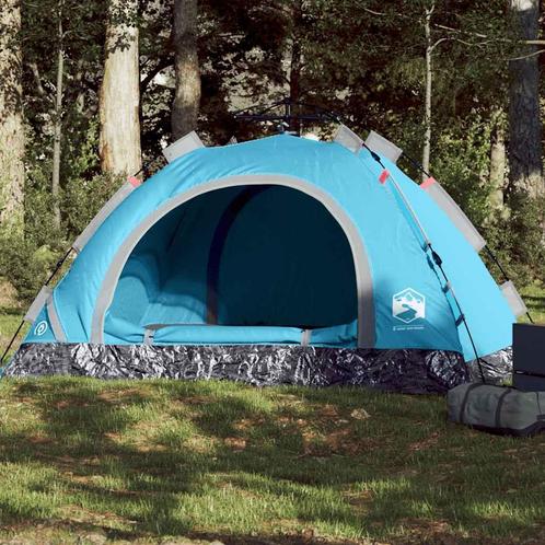 vidaXL Tent 4-persoons snelontgrendeling blauw, Caravans en Kamperen, Tenten, Nieuw, Verzenden
