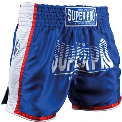 Super Pro Muay Thai Kickboks Broek Stripes Blauw Wit, Kleding | Heren, Sportkleding, Blauw, Maat 56/58 (XL), Nieuw, Vechtsport