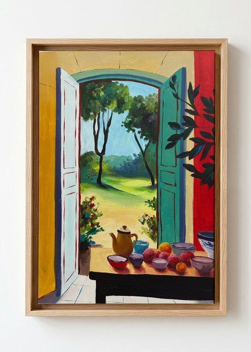 E. García - COCINA CON VISTA AL CAMPO XL (NO RESERVE), Antiquités & Art, Art | Peinture | Moderne