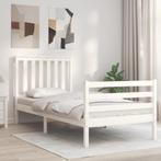 vidaXL Cadre de lit avec tête de lit blanc simple bois, Neuf, Verzenden