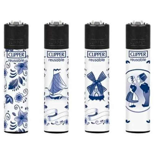 Clipper Aansteker - Delfts Blauw       1 stuks, Verzamelen, Rookartikelen, Aanstekers en Luciferdoosjes, Nieuw, Verzenden