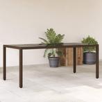 vidaXL Table de jardin avec dessus en verre marron, Verzenden