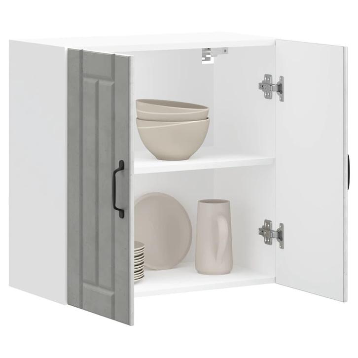 vidaXL Keukenbovenkast Lucca bewerkt hout betongrijs, Huis en Inrichting, Kasten | Overige, Nieuw, Verzenden