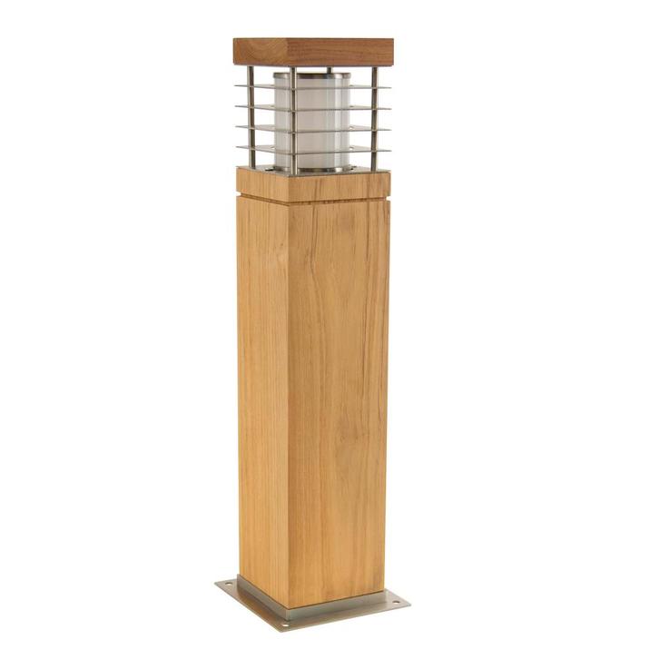 Tuinverlichting Modern Pilar Teak Tuinlamp Tuinverlichting, Tuin en Terras, Buitenverlichting, 50 tot 250 watt, Nieuw, Hout, Staande lamp