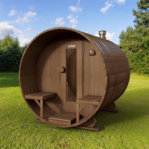 Modi Ayous Thermowood barrelsauna 240 cm, Sport en Fitness, Sauna, Fins of Traditioneel, Complete sauna, Nieuw