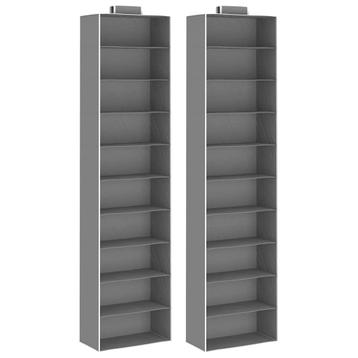 vidaXL Kledingorganisers hangend 2 st met 10 schappen stof, Huis en Inrichting, Kasten | Kleerkasten, Verzenden, Nieuw