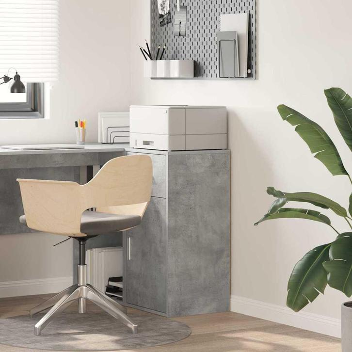 vidaXL Dressoir met lade Beton Grijs 38 x 34 x 75 cm, Huis en Inrichting, Kasten | Dressoirs, Nieuw, Verzenden