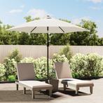 vidaXL Zweefparasol met LED 3 m zandwit, Tuin en Terras, Verzenden, Nieuw