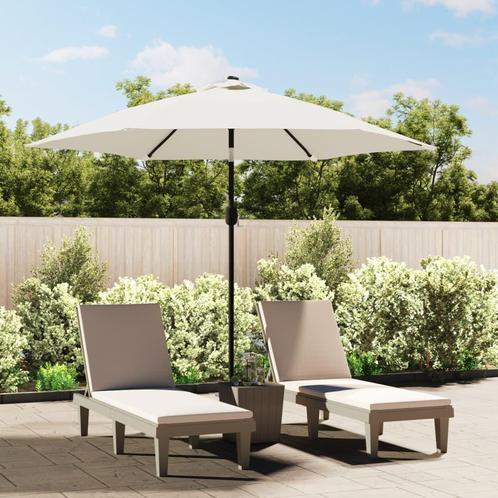 vidaXL Zweefparasol met LED 3 m zandwit, Tuin en Terras, Parasols, Nieuw, Verzenden