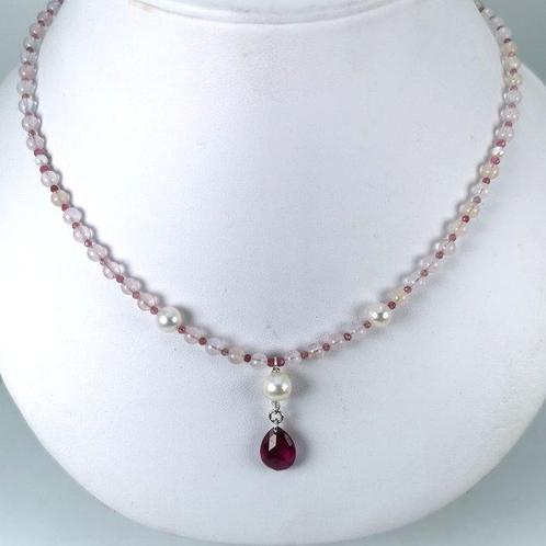 Sans Prix de Réserve - Collier Argent Perle - Pierres, Handtassen en Accessoires, Kettingen