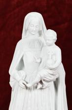 Beeld, Antiek witte biscuit van Mariabeeld met Jezus, Gent,